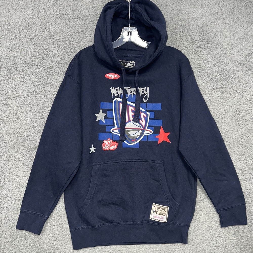 Mitchell & Ness x Tats Cru x New Jersey Net Hoodie Men Sz M Hip Hop 50th Sweater